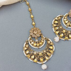 Earrings with Tikka Set for Wedding Function