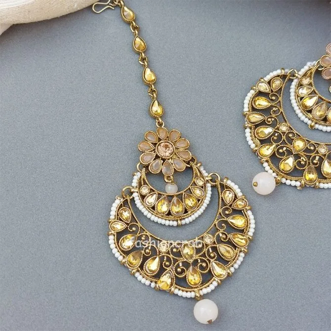 Earrings with Tikka Set for Wedding Function
