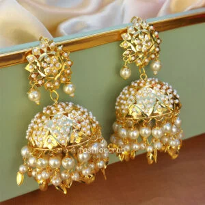 Handmade Punjabi Jhumka Earrings with Maangtikka