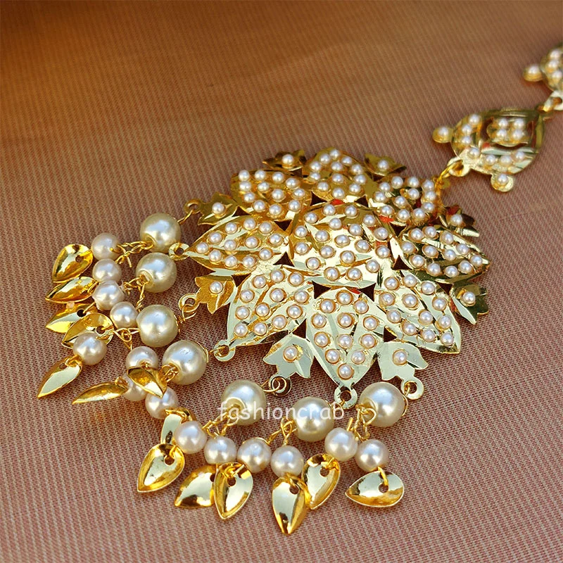 Handmade Punjabi Jhumka Earrings with Maangtikka
