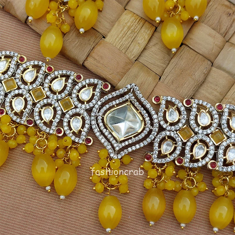 Kundan Bridal Set - Yellow