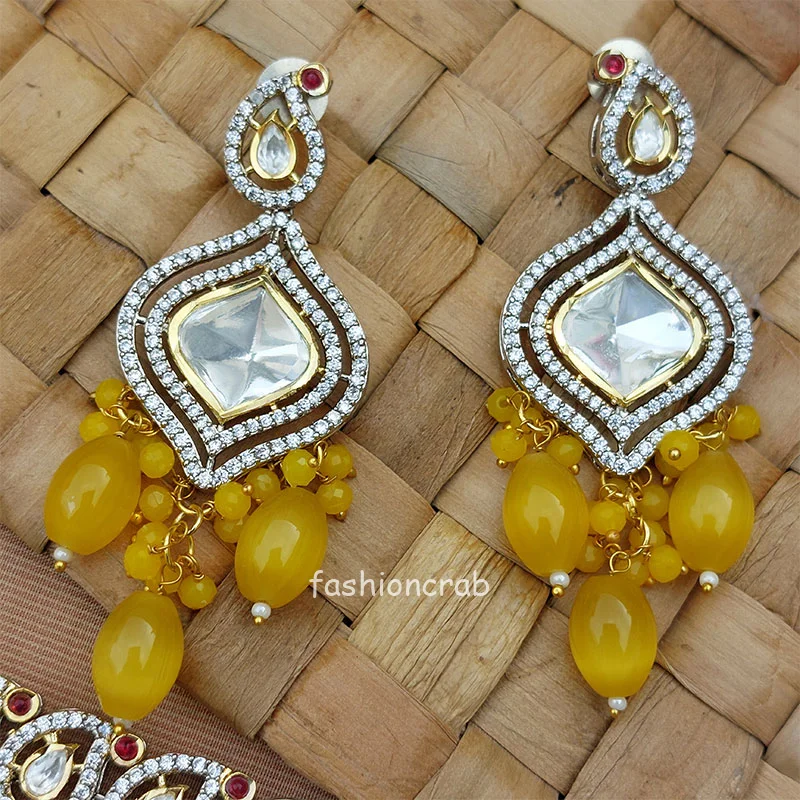 Kundan Bridal Set - Yellow