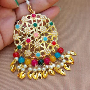 Multi Color Pipal Patti Earring for Lehenga