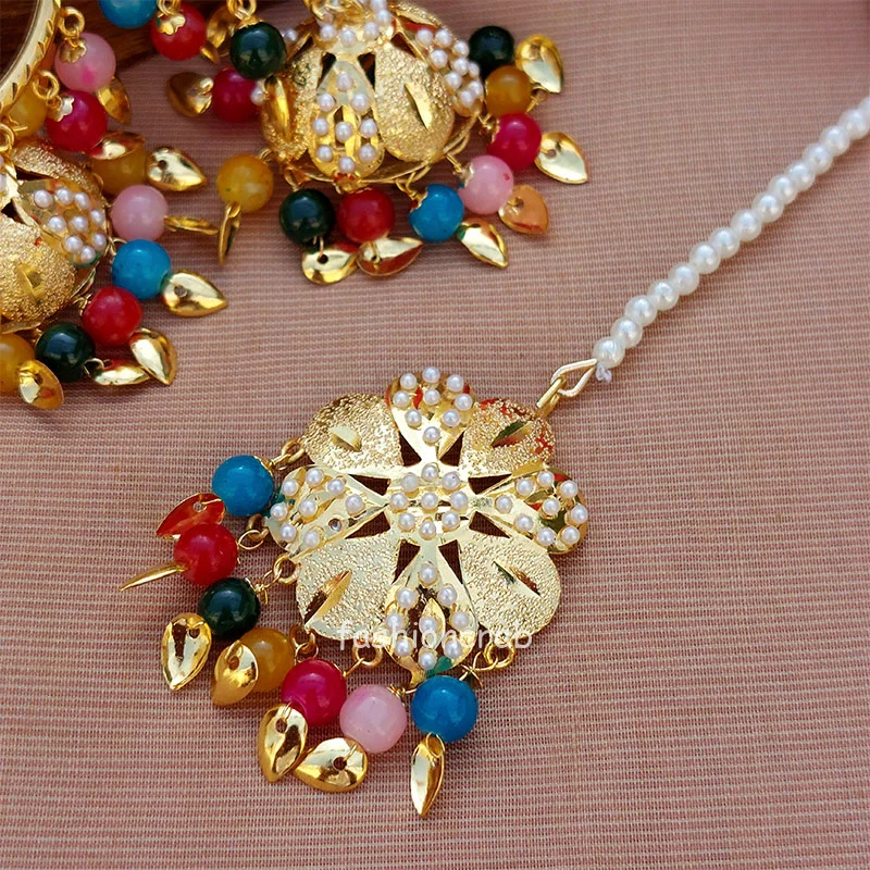 Multicolor Bali Jhumka with Maangtikka