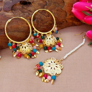 Multicolor Bali Jhumka with Maangtikka