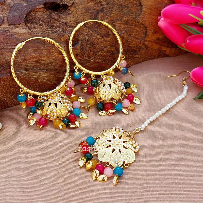 Multicolor Bali Jhumka with Maangtikka