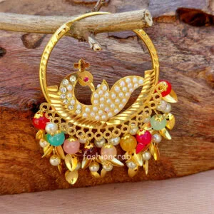 Multicolor Pearl Studded Punjabi Bali Earrings