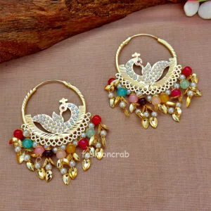 Multicolor Pearl Studded Punjabi Bali Earrings