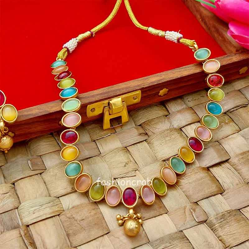 Multicolor Stone Choker Necklace