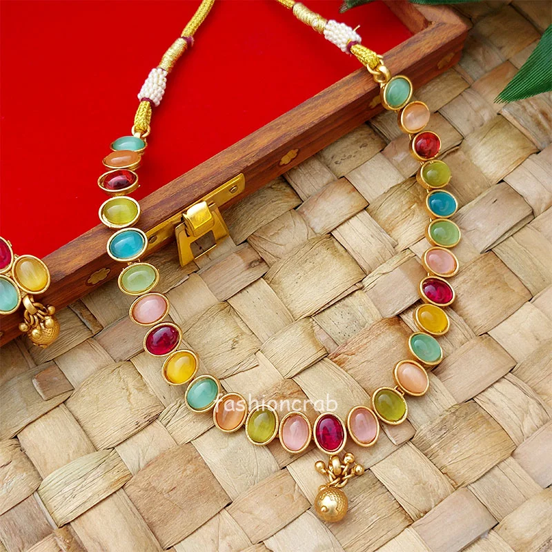 Multicolor Stone Choker Necklace