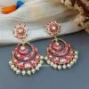 Niharika Chandbali Earrings - Maroon