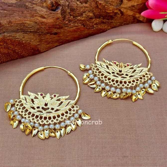 Peacock Inspired Punjabi Bali Earrings Peacock Inspired Punjabi Bali Earrings