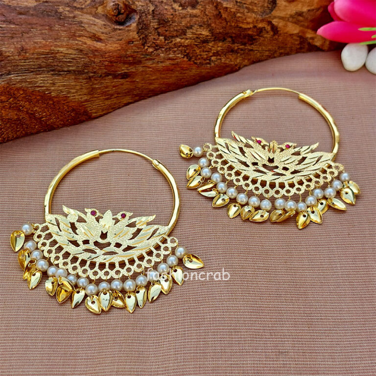 Peacock Inspired Punjabi Bali Earrings