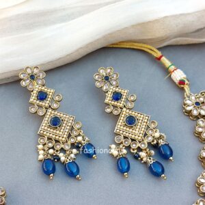 Polki Necklace - Dark Blue