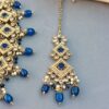 Polki Necklace - Dark Blue-03 Polki Necklace - Dark Blue