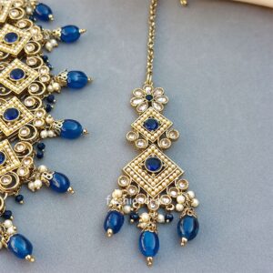 Polki Necklace - Dark Blue
