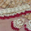 Rani Pink Pearl Kundan Set for Saree-04 Rani Pink Pearl Kundan Set for Saree