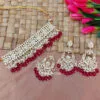 Rani Pink Pearl Kundan Set for Saree