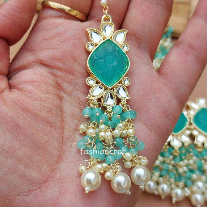 Traditional Blue Colour Stone Necklace