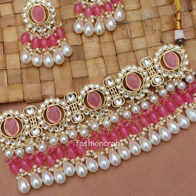 Traditional Light Pink Choker Necklace