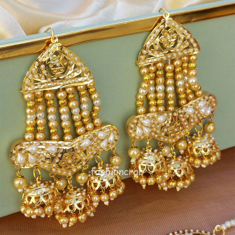 Traditional Punjabi Hanging Pearl Earrings