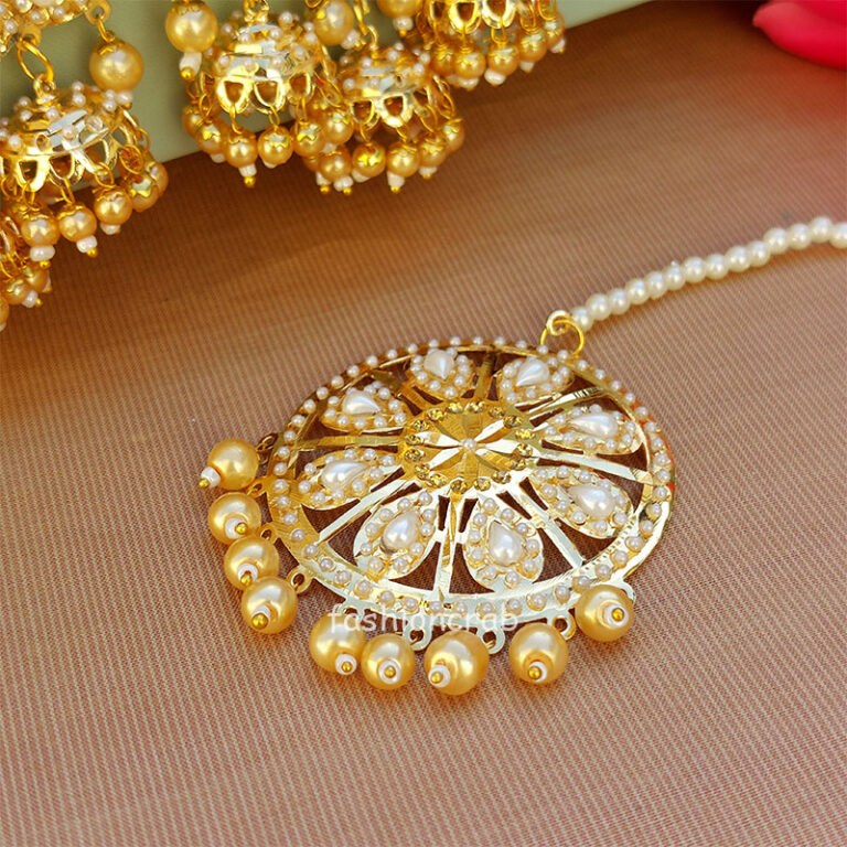 Traditional Punjabi Hanging Pearl Earrings
