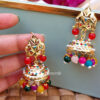 Traditional Small Jhumka Earrings-Multicolor-01 Traditional Small Jhumka Earrings-Multicolor