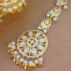 White Pearl Pipal Patti Jadau Earring with Tikka Set-02 White Pearl Pipal Patti Jadau Earring with Tikka Set