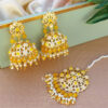 Yellow Color Pipal Patti Earring for Lehenga