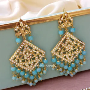 Blue Pearl Jadau Set for Saree