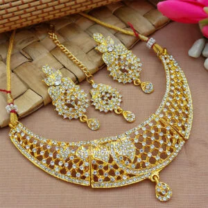 Gold Toned Choker Set for Lehenga