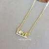 Golden Colour Love Pendant Chain for Girlfriend-03 Golden Colour Love Pendant Chain for Girlfriend