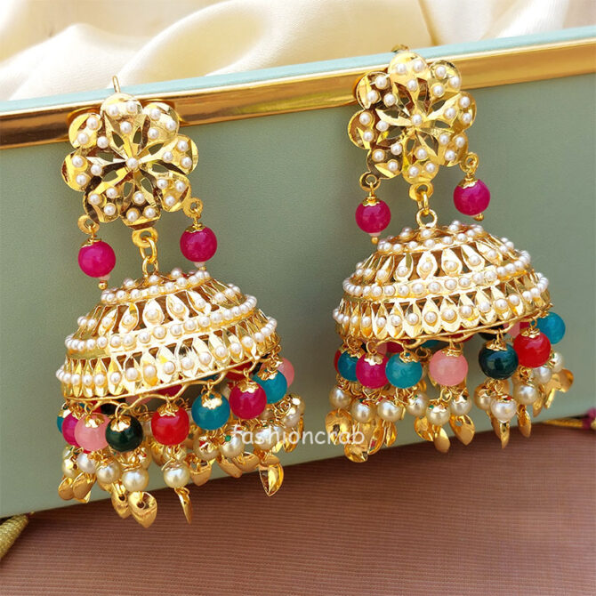 Multicolor Jadau Choker Set for Wedding