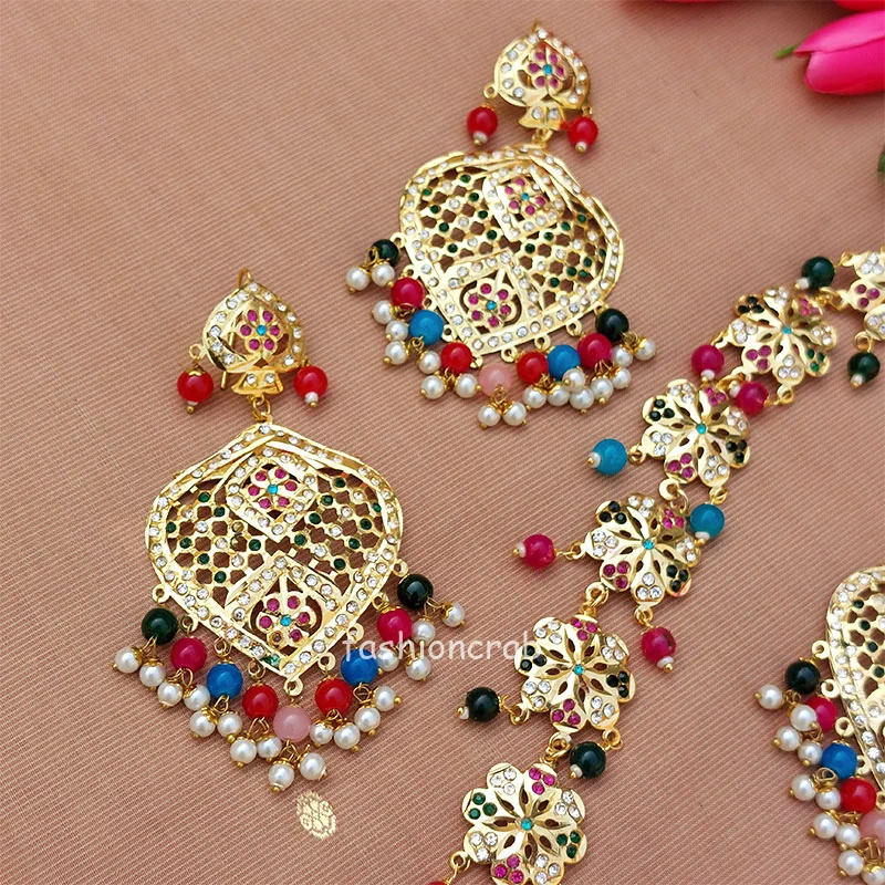 Multicolor Jadau Jewellery for Wedding