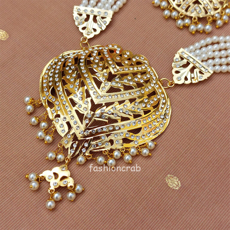White Color Pearl Rani Haar for Bride