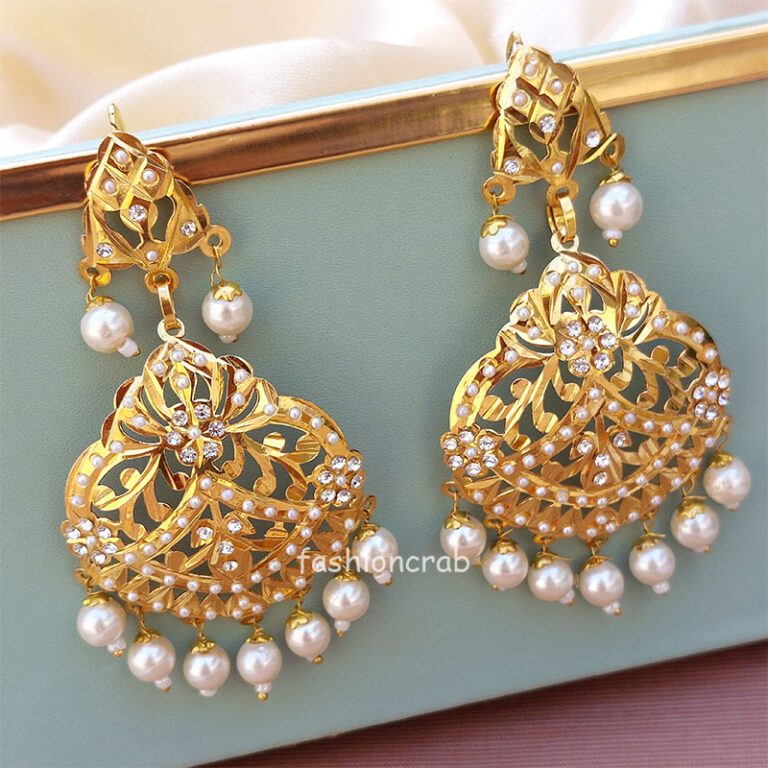 White Pearl Jadau Necklace for Wedding