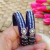 Blue Glass Kada Bangles-02 Blue Glass Kada Bangles