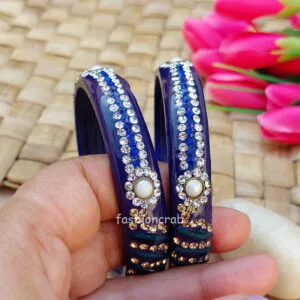 Blue Glass Kada Bangles