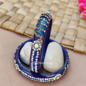 Blue Glass Kada Bangles