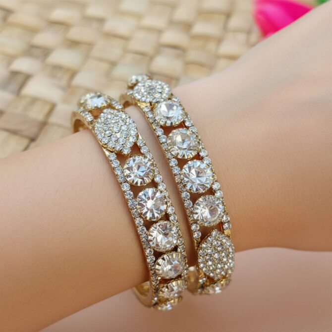 Champagne Stone Color Kada Bangle-04 Champagne Stone Color Kada Bangle