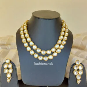 Kundan Double Line Necklace Set