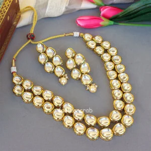 Kundan Double Line Necklace Set