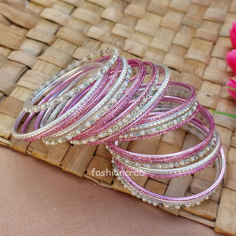 Lavender Color Metal Bangles