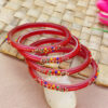 Maroon Set of 4 Bangles for Women
