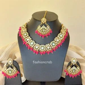 Pink Colour Jewellery Set for Wedding