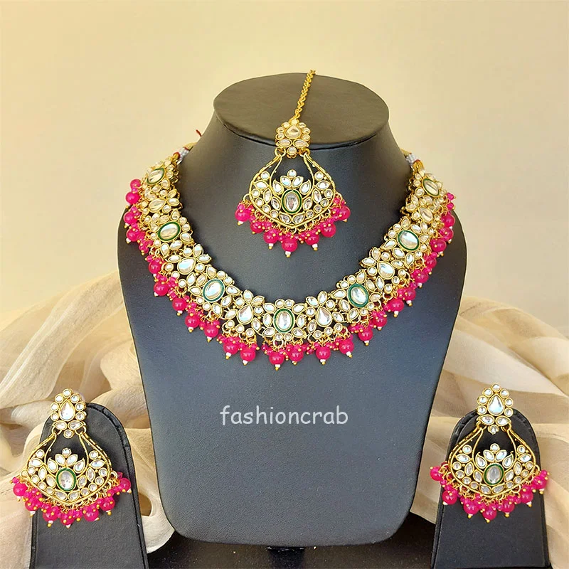 Pink Colour Jewellery Set for Wedding