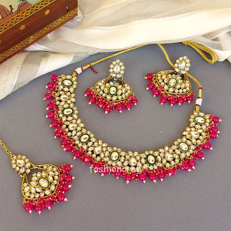 Pink Colour Jewellery Set for Wedding