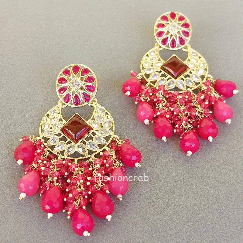 Pink Earrings for Gown