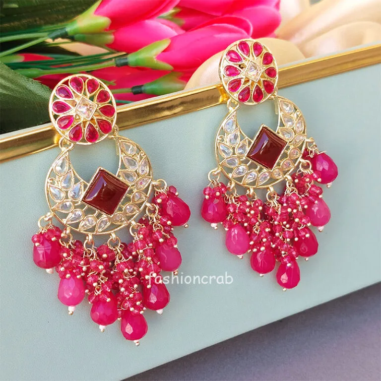 Pink Earrings for Gown