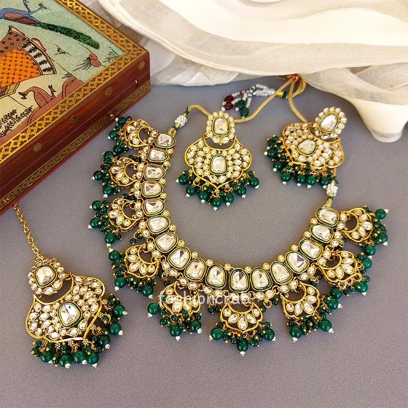 Traditional Green Kundan Necklace